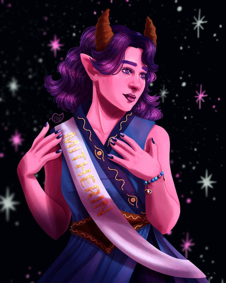 Rendered Halfbody with Simple Background - $100 (Example 2)